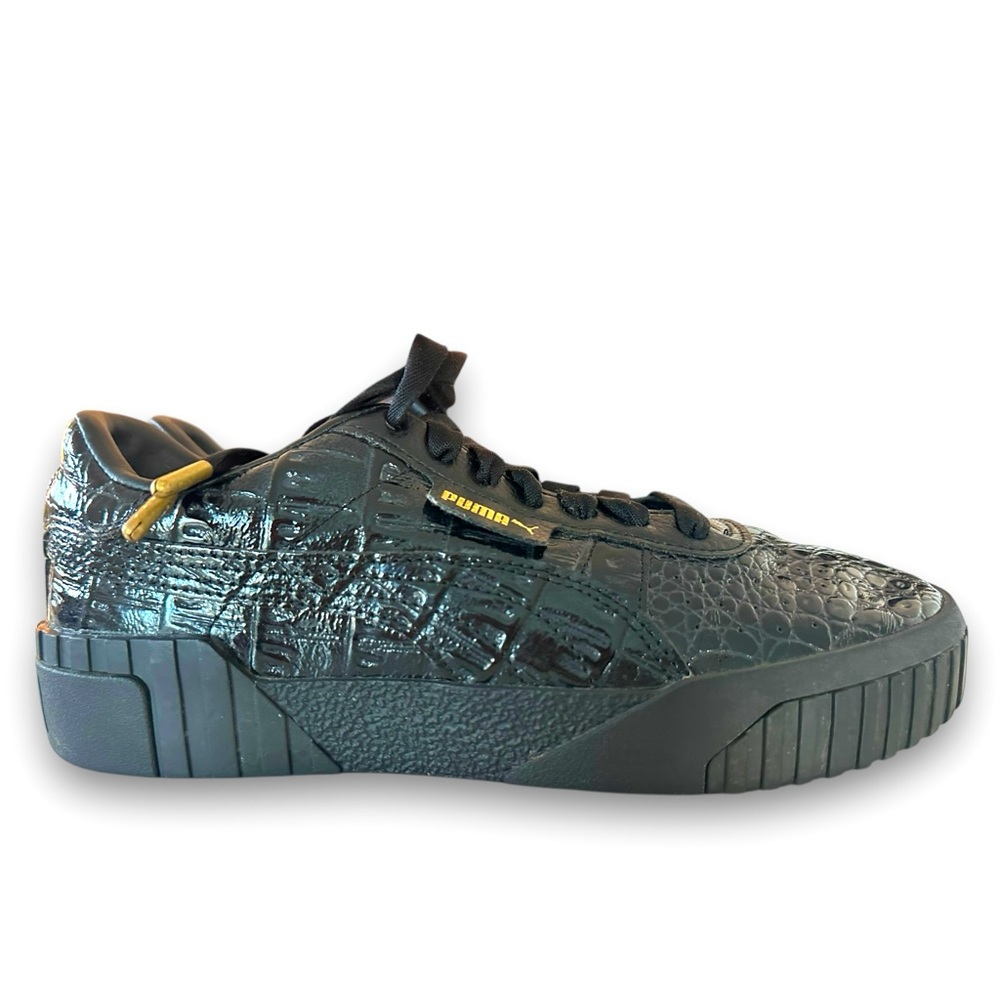 Puma Cali Croc Sz 8 Embossed Black Platform Sneakers Women’s Casual Street Style
